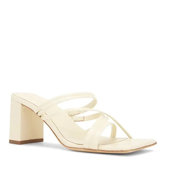 RAYE Shoes - NWT RAYE Lia Cream Leather Strappy Mule Heel Size 6.5